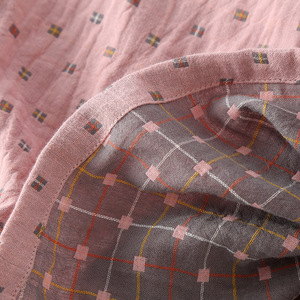 Ensemble <span class=keywords><strong>de</strong></span> pyjamas d'été en coton pour femmes à manches courtes en coton <span class=keywords><strong>double</strong></span> couche <span class=keywords><strong>Gaze</strong></span> fine pour hommes - Product Image 3