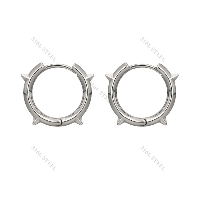 316L Surgical Stainless Steel Zircon Punk Fashion Children's Wedding Engagement Gift Earrings Hypoallergenic Stud Rock Body