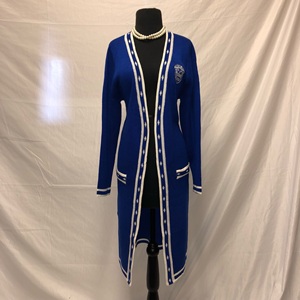 <span class=keywords><strong>Cardigan</strong></span> <span class=keywords><strong>lungo</strong></span> da donna con logo personalizzato OEM ODM con maglione <span class=keywords><strong>blu</strong></span> reale - Product Image 2