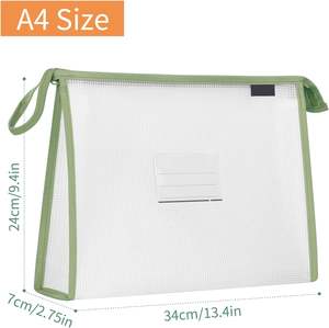 Cartella Portadocumenti in Plastica con Tasche Espandibili, Cerniera <span class=keywords><strong>e</strong></span> Tasca per Etichette, Buste Portadocumenti per Scuola - Product Image 3