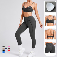 Ensemble de yoga taille haute pour femme : Leggings push-up et brassière de sport pour l'entraînement et le fitness