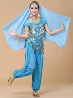 Costume de danse orientale pour femmes, déguisement de carnaval d'Halloween, tenue de spectacle de danse indienne