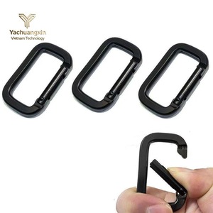 Mosquetón rectangular de aleación de aluminio negro mate engrosado y plano para exteriores, venta al por mayor - Product Image 2