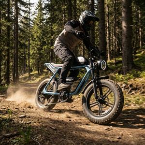 Vélo électrique tout-terrain à pneus larges de 20 pouces avec transmission à 7 vitesses, Scrambler Ebike pour sentiers de montagne accidentés - Product Image 3