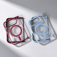 JOYPORODO B202 Coque arrière transparente pour iPhone, coque magnétique séparée Duo, pare-chocs mat, panneau acrylique à fenêtre ouverte, lot en gros