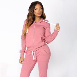 الشركة المصنعة شعار مخصص صوفي سستة هوديس عداء ببطء ضئيلة التدريب اللياقة البدنية اللياقة البدنية النساء مجموعات الركض - Product Image 4