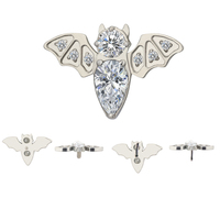 ASTM-Piercing de titanio F136 para mujer y niña, pendientes internos de Labret sin rosca, joyería corporal en forma de abeja
