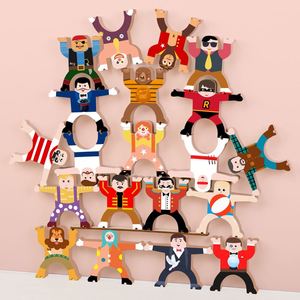 20 Piezas de Bloques de Construcción de Equilibrio Encajables de la Tropa Acrobática del Circo Hércules, Juego de Juguetes de Madera Apilables para Niños - Product Image 2