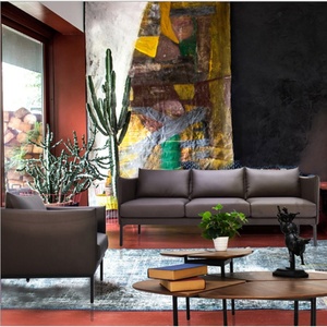 Alemania cuero marrón BONANZA años 40 vip diseño CKD TV casa habitación muebles sofás - Product Image 3