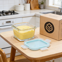 Petits pots en verre carrés pour aliments avec couvercles hermétiques - Étanches, compatibles micro-ondes, mini-récipients en verre pour collations/noix/préparation de repas
