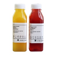 Bouteille de boisson jetable en plastique PET pour jus de fruits et légumes, eau de supermodel, jus frais, thé au lait, gobelet rectangulaire