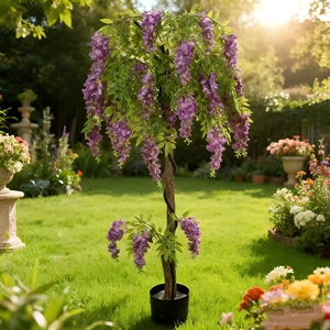 Nouvelle Conception <span class=keywords><strong>de</strong></span> Fleurs <span class=keywords><strong>de</strong></span> Glycine Artificielles Réalistes en Soie pour la Décoration <span class=keywords><strong>de</strong></span> la Maison, des Mariages, des Fêtes, des Jardins, des Arbres <span class=keywords><strong>de</strong></span> Noël, et pour la Fête des Mères - Product Image 1