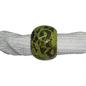 Green & <b>Black</b> Wooden Decorative Hand Painted <b>Napkin</b> Ring Holder Decorative for Table Top Wedding & Party - Product Image 1