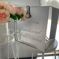 Boîte à vœux en acrylique blanc givré pour cadeau de mariage