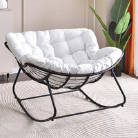Fauteuil à bascule en métal nid d'oiseau, chaise de balcon inclinable, fauteuil de détente pouvant se recoucher à plat, canapé paresseux pour adultes à domicile