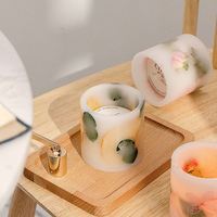 Bougies parfumées de forme ronde avec marque de distributeur OEM Vente en gros Bougies parfumées au parfum de fruits