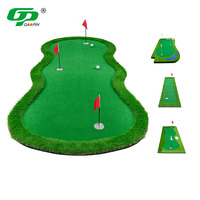 Ensemble de mini-parcours de golf personnalisé épaisseur 100mm, trou de tapis vert pour trou de coupe, mât de drapeau, intérieur et extérieur, aides à l'entraînement pour le golf d'arrière-cour