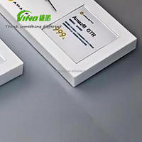 Support d'affichage pour montre connectée, design minimaliste moderne, blanc, avec emplacement pour carte d'information, vitrine pour montres en magasin