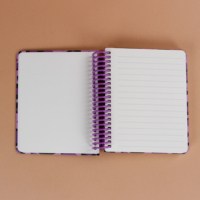 Cuaderno Espiral con Estampado de Leopardo Morado, Impresión UV, Tapa Dura A6, 100 Hojas, Hojas Sueltas, Regalo Moderno para Mujeres, Escuela, Oficina