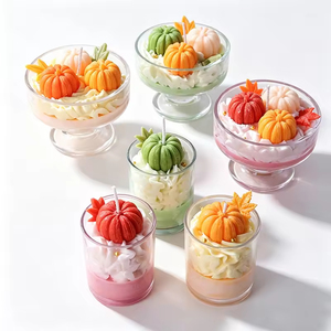 Vela Aromática con Aroma a Calabaza en Vaso de Vidrio Esmerilado, Decoración de Escritorio para Halloween con Ambiente Otoñal - Product Image 6