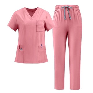 Combinaison médicale multi-poches unisexe à manches courtes, col en V, séchage rapide, vêtements de travail pour médecins et infirmières - Product Image 6