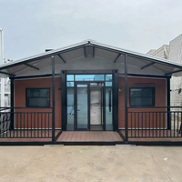 Maison pliable préfabriquée en conteneur extensible de 20 pieds sur 40 pieds, type Granny Flat, Villa mobile préfabriquée de 40 pieds, 2, 3, 4 ou 5 chambres