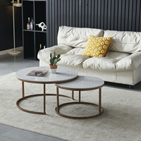 Table à thé moderne nordique en acier inoxydable ronde en métal doré centre de luxe en bouleau table basse en marbre