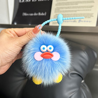 Porte-clés en peluche douce en forme de boule d'elfe en fourrure de renard mignonne, design anime, accessoire de voiture en gros