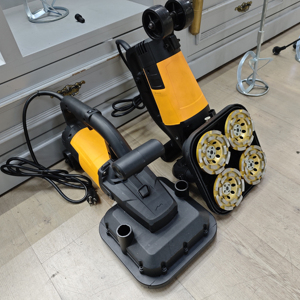 Pulidora de Hormigón de 2200w con 4 Discos de 105mm, Máquina de Pulir Manual con Barra de Apoyo, Gran Venta - Product Image 1