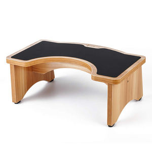 Tabouret de toilette accroupi portable en bambou contemporain escabeau de salle de bain pliable en bois avec pieds antidérapants pour hôtels - Product Image 1