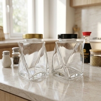 Pot de Fermentation en Verre Hermétique Hautement Évalué de 120ml, 240ml, 360ml, 480ml pour la Confiture de Cornichons, de Fruits et le Miel avec Couvercle Métallique