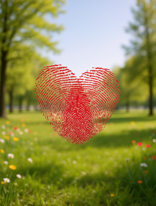 T-shirt da donna per San Valentino con stampa di impronte digitali a forma di cuore, manica corta, girocollo, casual, traspirante, leggera, in cotone - Product Image 2