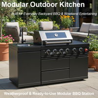 Livraison rapide en 7 jours, directement de l'usine, cuisine extérieure personnalisable, ensemble de cuisine BBQ modulaire avec grill pour cours résidentielles