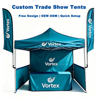 Tente portable à structure en aluminium 10x10 pieds, en tissu Oxford 420D imperméable, couleur personnalisable pour événements publicitaires intérieurs/extérieurs et stands de salons professionnels