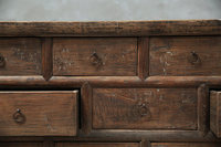 Meilleure table console vintage en bois naturel pour salon avec de nombreux tiroirs
