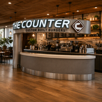 Comptoir de caisse durable pour restaurant et café, idéal pour la commande, avec logo gratuit, durée de vie 8 à 10 ans
