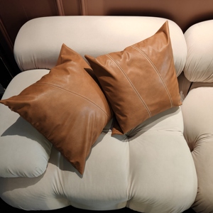 Offre Spéciale 18 pouces luxe salon <span class=keywords><strong>canapé</strong></span> barcelone housse de coussin, Vintage épais marron Faux <span class=keywords><strong>cuir</strong></span> jeter oreiller couvre <span class=keywords><strong>pour</strong></span> <span class=keywords><strong>canapé</strong></span> - Product Image 2
