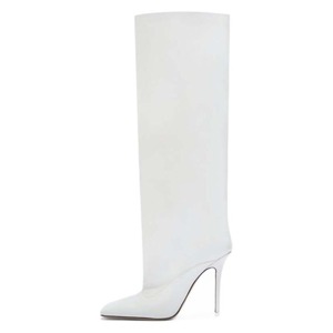 <span class=keywords><strong>Bottes</strong></span> pour femmes en cuir de luxe faites à la main, de haute qualité, sur mesure, à bout pointu, à talon haut, avec bordure de jupe, pour femmes - Product Image 3