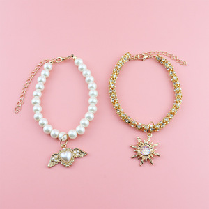 Elegant Baroque Sun Pearl <b>Pet</b> Necklace <b>Collar</b> Noble Accessory for Dogs and Cats for Summer and Winter Seasons - Product Image 4