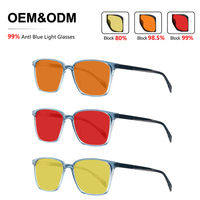 Gafas para Dormir Biohacking con Lentes Rojas/Ámbar |   Soporte para el Ritmo Circadiano y la Melatonina |   Monturas de Bioacetato con Logotipo Personalizado