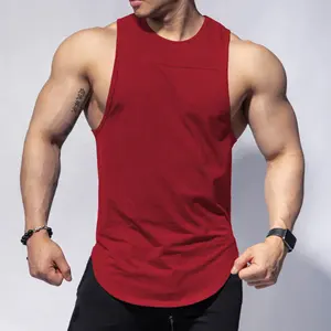 Desain Sesuai Pesanan Anda Sendiri Binaraga Polos Kustom Fitness Stringer Gym Sport Tank Top untuk Pria