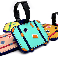 Ensemble d'étiquettes à bagages en PVC avec logo 3D en caoutchouc personnalisé en gros, étiquettes à bagages en silicone personnalisées pour enfants et porte-passeport