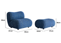 Fauteuil minimaliste italien - Nouveau fauteuil inclinable pour un salon décontracté, fauteuil de relaxation en tissu simple.