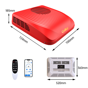 มอเตอร์พัดลมแบบไร้แปรงถ่านคู่ 12V 24V เครื่องปรับอากาศสำหรับจอดรถ ใช้แบตเตอรี่ สำหรับรถบรรทุก - Product Image 1