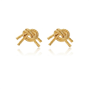 Bijoux personnalisés, boucles d'oreilles irrégulières, plaquées or 18 carats, boucles d'oreilles nœud - Product Image 1