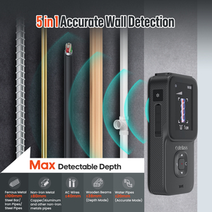 Detector de vigas profesional 5 en 1 y <span class=keywords><strong>medidor</strong></span> de distancia láser |   Escáner de Pared Multifuncional con Nivel Láser y Detector de Humedad MK2301 - Product Image 2