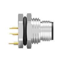 Connecteur électrique mâle universel étanche IP67 Nian-Yeong WP-04M2-101-11 M12 à codage D, 4 broches, verrouillage frontal, type à souder, 250V 4A