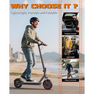 Trottinette électrique 10-11 pouces à double suspension, moteur 500W/800W, pour trajets urbains, avec éclairage LED - Product Image 6