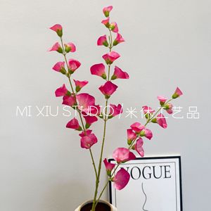 Fleurs artificielles, branche unique, rose rouge en soie, décoration de mariage, accessoires pour la maison, 50g - Product Image 5