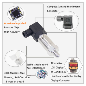 Sensore WTsensor 4-20mA PCM303D in acciaio inossidabile universale diffuso in silicio sensore di pressione trasduttore di pressione trasduttore di pressione - Product Image 2